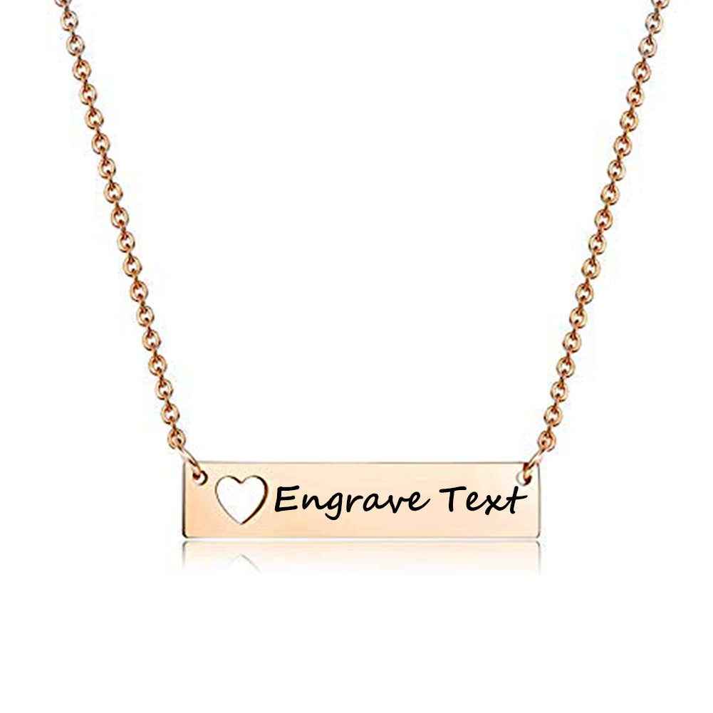 NEHZUS – collier de barre gravable pour femmes, collier avec nom personnalisé, cadeau d'anniversaire
