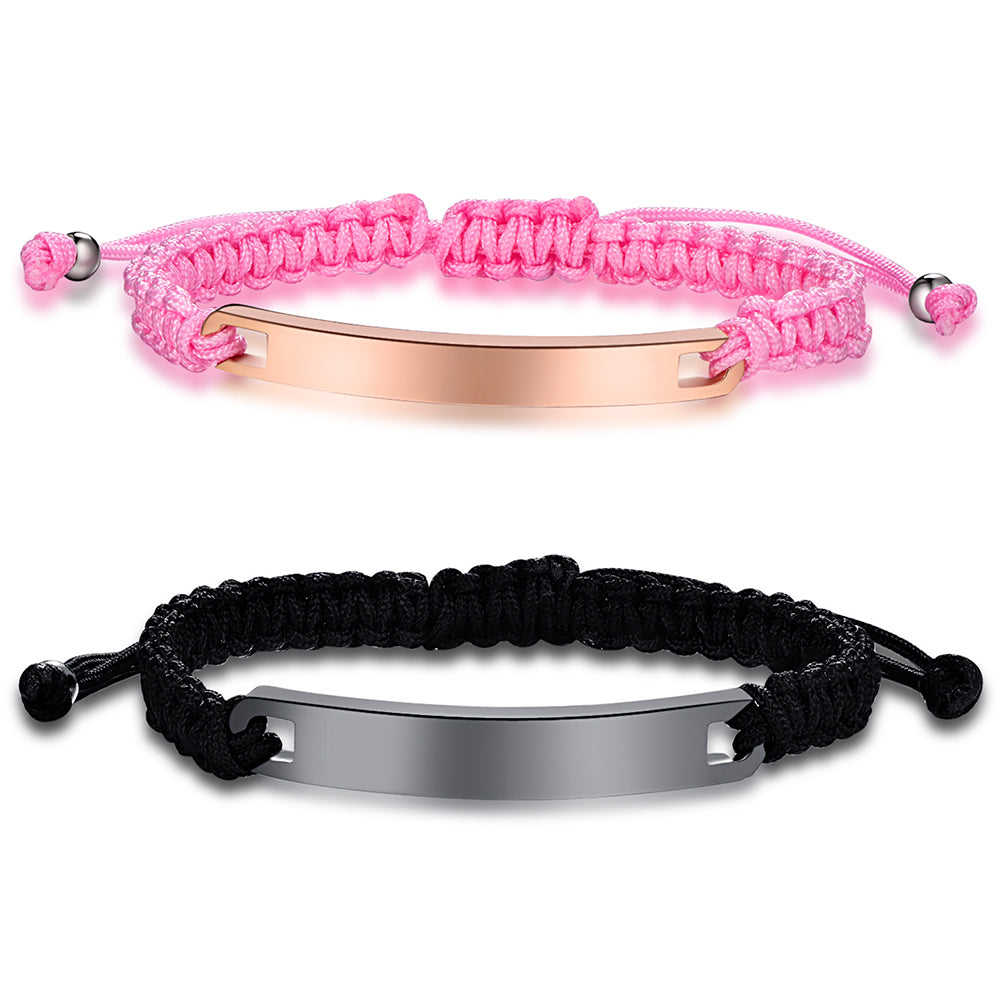 NEHZUS Couples Bracelets ID Nom Bracelet Personnalisé Bracelet Personnaliser Graver Bracelet