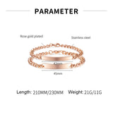NEHZUS Couples personnaliser Bracelets en acier inoxydable personnaliser bijoux idées cadeaux
