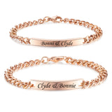 NEHZUS Couples personnaliser Bracelets en acier inoxydable personnaliser bijoux idées cadeaux