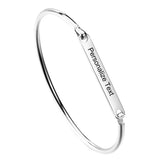 Bracelets inspirants pour femmes, cadeau personnalisé pour maman, bracelet manchette avec mantra gravé