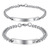 NEHZUS Bracelets de couple bijoux homme femme bracelet personnalisé en acier inoxydable