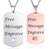 NEHZUS Couples pendentifs collier hommes femmes nom colliers étiquettes en acier inoxydable