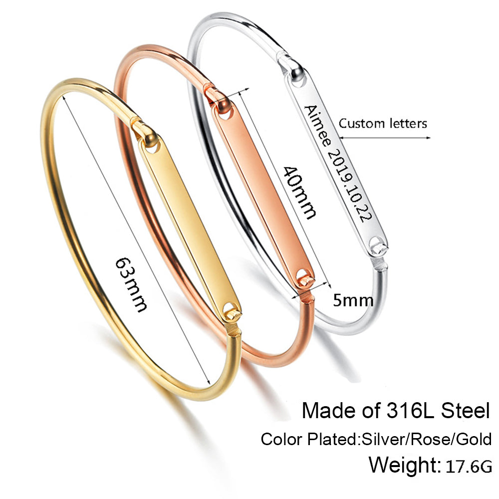Bracelets inspirants pour femmes, cadeau personnalisé pour maman, bracelet manchette avec mantra gravé