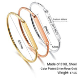 Bracelets inspirants pour femmes, cadeau personnalisé pour maman, bracelet manchette avec mantra gravé