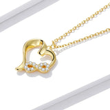 925 Sterling Silver Plated Gold Infinity Love Pendant Chain Necklace for Women Fine Jewelry Wedding Party Gift