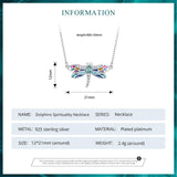 925 Sterling Silver Colorful Enamel Dragonfly Pendant Necklace Dainty Insect Neck Chain for Women Valentine's Day Gift