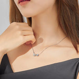 925 Sterling Silver Blue Zircon Flying Butterfly Necklace Women Birthday Gift Korean Style Fashion Jewelry Gift