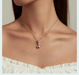 925 Sterling Silver Cute Alpaca Pendant Necklace Animal Charms Neck Chain for Women Birthday Gift Zircon Fine Jewelry