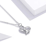 925 Sterling Silver Clear CZ Forever Love Heart Pendant Necklace for Women Valentine's Day Anniversary Gift Fine Jewelry