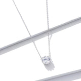 Simple Minimalist Short Necklace for Women 925 Sterling Silver Clear Cubic Zircon Chain Necklaces Wedding Jewelry