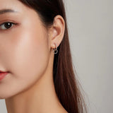 925 Sterling Silver Vintage Double Circle Ear Buckles Interweave Twist Round Earrings for Women Fine Jewelry Gift