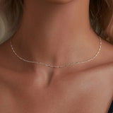 925 Sterling Silver Chain Necklace Classic Cable Chain Necklace Thin & Dainty & Sturdy Chain Necklaces 17.71 Inch