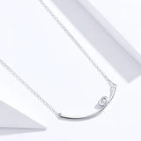 Genuine 925 Sterling Silver Smile Heart Necklace for Women Short Necklaces France Style