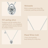 White Gold Plated Moissanite Necklace for Women, 925 Silver Pear/Round Solitaire Moissanite Pendant Valentines Day Gift