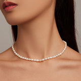 925 Sterling Silver Natural Pearl Necklace Irregular Fresh Water Pearl Neck Chain for Women Elegent Fine Jewelry