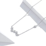 925 Sterling Silver Clear CZ Twinkling Stars Pendant Necklace for Women Wedding Family Gifts Fine Jewelry