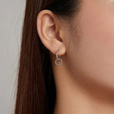 925 Sterling Silver Vintage Double Circle Ear Buckles Interweave Twist Round Earrings for Women Fine Jewelry Gift
