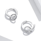 925 Sterling Silver Vintage Double Circle Ear Buckles Interweave Twist Round Earrings for Women Fine Jewelry Gift