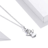 925 Sterling Silver Guardian Angel Chain Necklace White Enamel Jewelry Gift for Health Professional