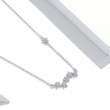 925 Sterling Silver Clear CZ Twinkling Stars Pendant Necklace for Women Wedding Family Gifts Fine Jewelry