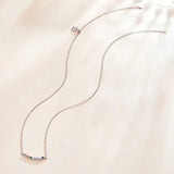 Colorful Rainbow 925 Sterling Silver Necklace Twinkle Shiny Zircon Attractive Cute Necklace for Women Jewelry Girl