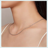 925 Sterling Silver Twisted Silver Necklace Simple Chain Link for Women Platinum Plated Fine Jewelry Gift