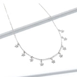 925 Sterling Silver Stackable Stars Choker Necklace Short Chain Necklace for Women Wedding Engagement Fine Jewelry