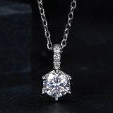 Moissanite Pendant Necklace D Color VVS1 Lab Grown Diamond for Women Wedding Engagement 925 Sterling Silver Fine Jewelry