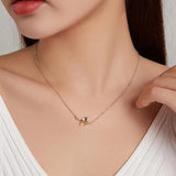 Authentic 925 Sterling Silver Enamel Lovely Honey Bee Necklace for Women Chain Link Necklaces Silver 925 Jewelry