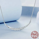 925 Sterling Silver Classic Moon Necklace, White Gold Plated Delicate Smile Hypoallergenic Jewelry Gift for Women