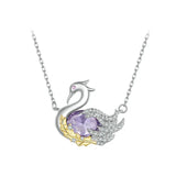 925 Sterling Silver Cute Swan Pendant Necklace for Women Teen Girls Animal Jewelry Gifts for her