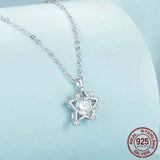 925 Sterling Silver Shiny Star Pendant Necklace Pave Setting CZ for Women Birthday Gift Fashion Fine Jewelry Gift