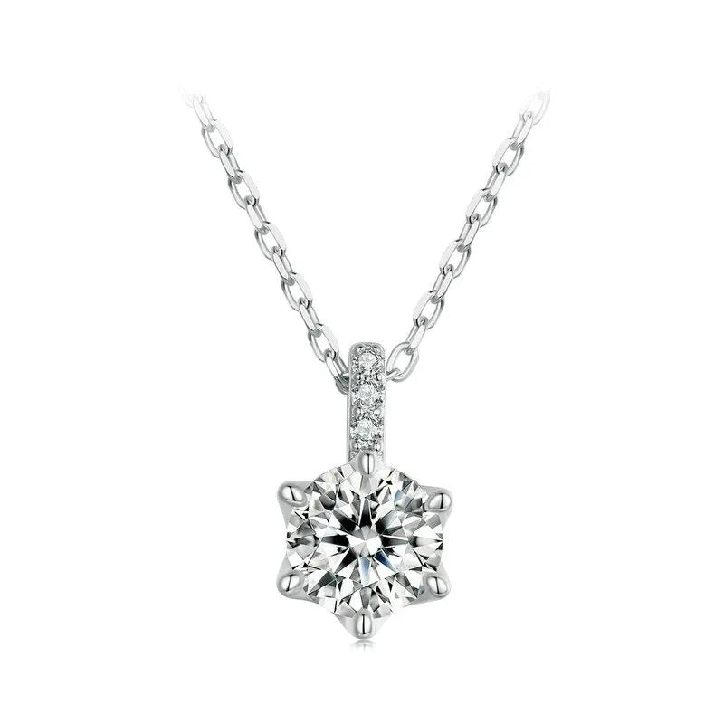 Moissanite Pendant Necklace D Color VVS1 Lab Grown Diamond for Women Wedding Engagement 925 Sterling Silver Fine Jewelry