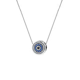 925 Sterling Silver Blue Crystal Evil Eye Necklace Lucky Eye Neck Chain for Women Birthday Gift Fine Jewelry