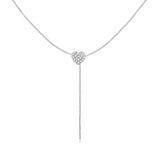 925 Sterling Silver Brilliant Heart Necklace for Women Minimalist Long Box Chain Choker Fine Jewelry Party Gift