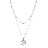 925 Sterling Silver Coin Pendant Double Layer Necklace Stackable Star Neck Chain for Women Birthday Fine Jewelry