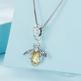 925 Sterling Silver Delicate Bee Pendant Necklace for Women Valentine Gift Silver Chain Fine Jewelry