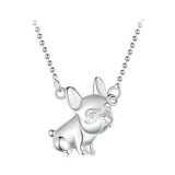 925 Sterling Silver French Bulldog Pendant Necklace Cute Dog Neck Chain for Women Party Fine Jewelry Gift