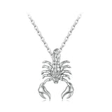 925 Sterling Silver Scorpion Pendant Necklace Platinum Plated Neck Chain for Women Party Fine Jewelry Gift