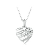 925 Sterling Silver Shimmering Heart Pendant Necklace Love Neck Chain for Women Anniversary Gift Fine Jewelry