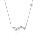 925 Sterling Silver Clear CZ Twinkling Stars Pendant Necklace for Women Wedding Family Gifts Fine Jewelry