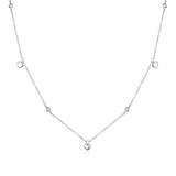 Sterling Silver 925 Pendant Necklace for Women Chain Plated platinum CZ Simple Heart-shaped Necklace Jewelry