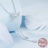 925 Sterling Silver Adjustable Knots Pendant Necklace Y Shape Neck Chain for Women Original Design Trendy Jewelry Gift