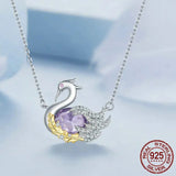 925 Sterling Silver Cute Swan Pendant Necklace for Women Teen Girls Animal Jewelry Gifts for her