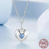 925 Sterling Silver Luminous Heart Pendant Necklace for Women Valentine's Day Gift Anniversary Fine Jewelry Gift