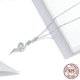 925 Sterling Silver Snake Pendant Necklace Pave Setting CZ for Women Adjustable Chain Link Fine Jewelry Party Gift