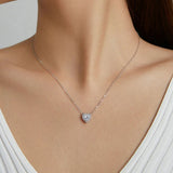 925 Sterling Silver Bright Love Necklace Chain Dazzling Shiny Heart Shape Crystal Charm Wedding Engagement Jewelry