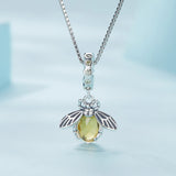 925 Sterling Silver Delicate Bee Pendant Necklace for Women Valentine Gift Silver Chain Fine Jewelry