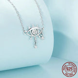 925 Sterling Silver Devil's Eyes Clavicle Chain for Women Fine Jewelry Guardian Necklace Choker Wedding Gift